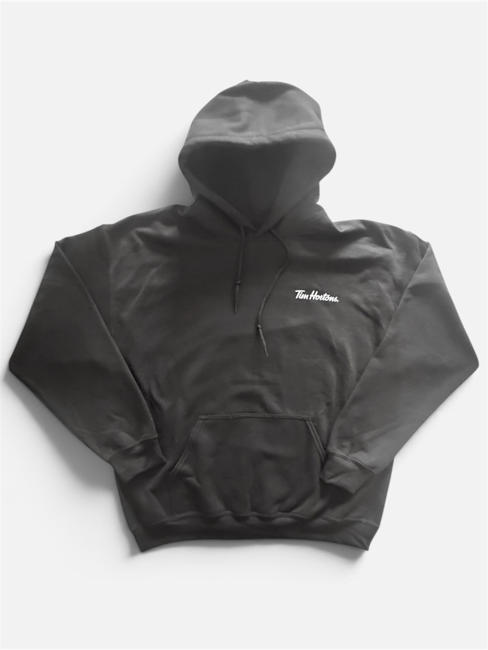 Tim Hortons Employee Hoodie Size L Black Promotional Pullover Sweatshirt NWOT